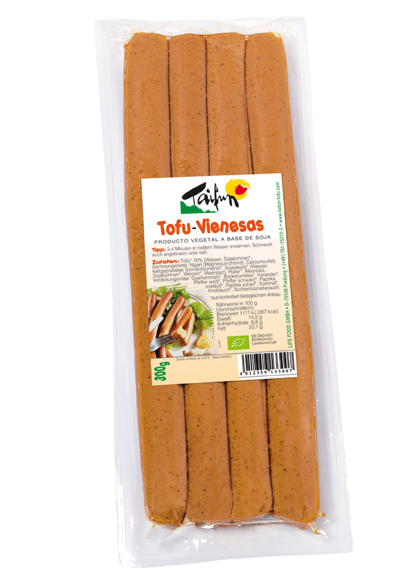 Salchichas de tofu vienesas bio Taifun 300g.