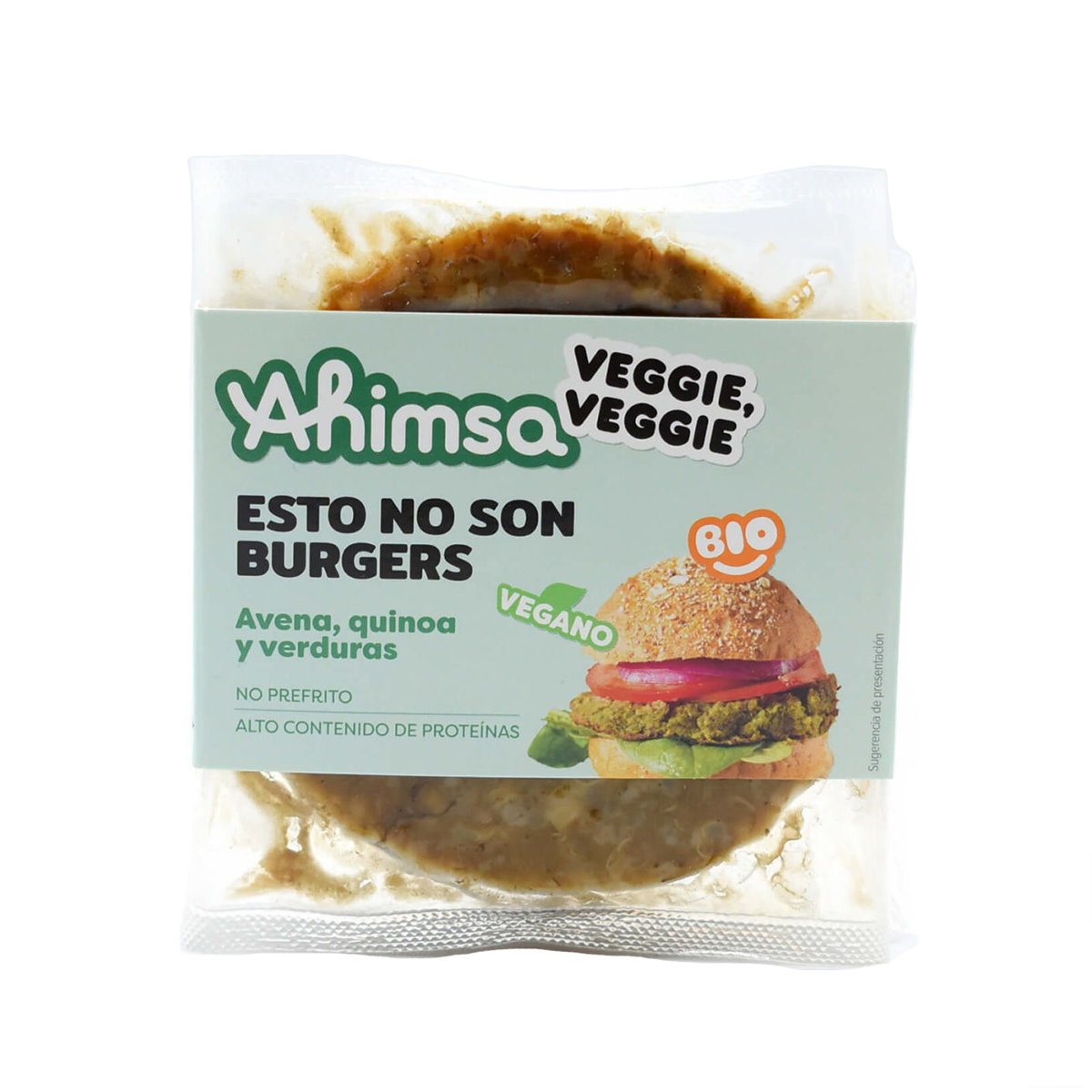 Hamburguesa vegetal de avena, quinoa y verduras de Ahimsa