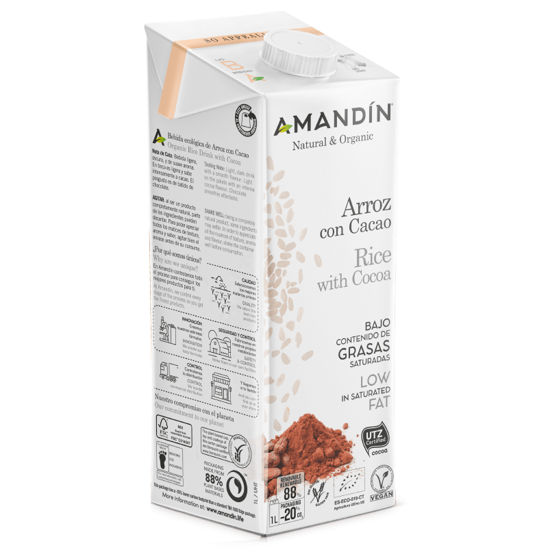Bebida ecológica de arroz con cacao Amandin