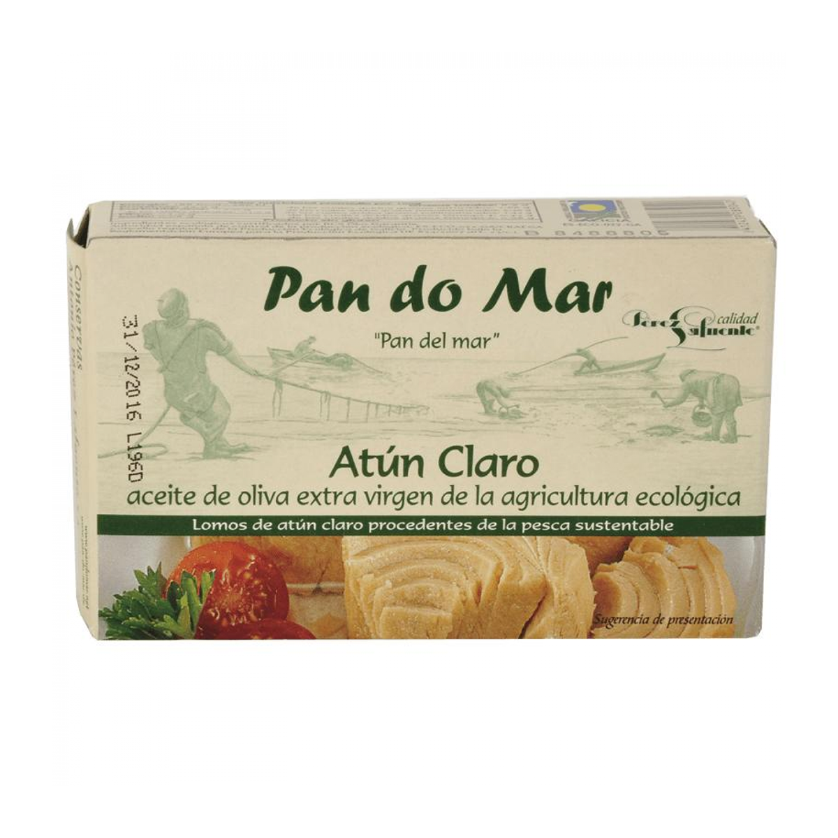 Atún claro en aceite de oliva ecológico Pan do Mar 120g.