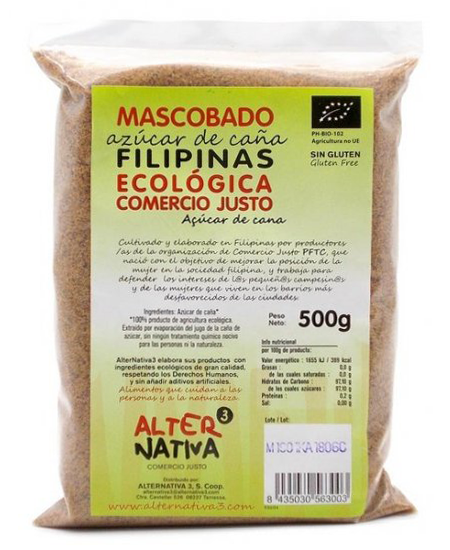 Azúcar de caña mascobado Alternativa3 500g.