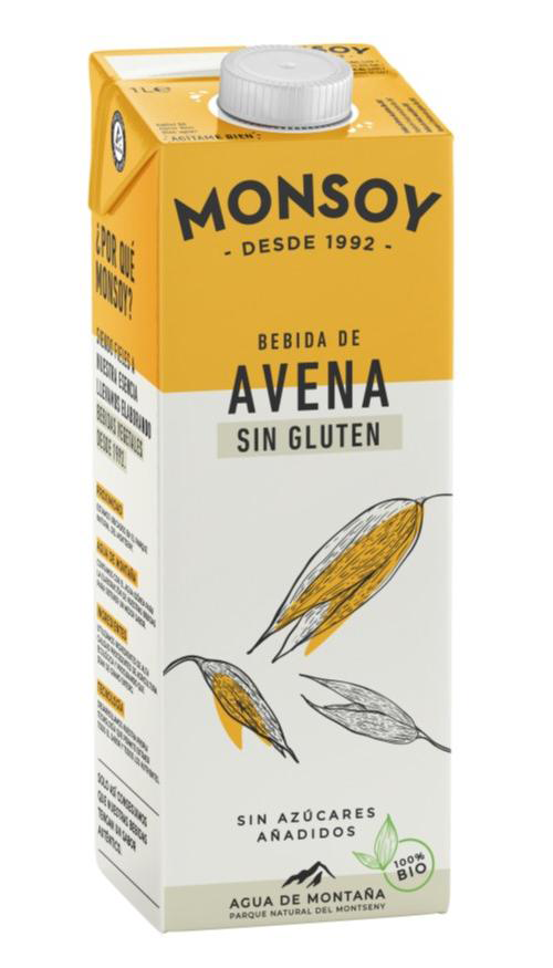 Bebida de avena sin gluten Monsoy 1l. Pack 6 unidades - Ítem1