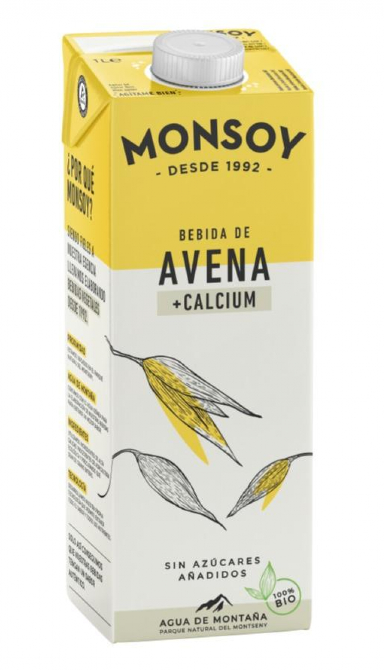 Bebida de avena calcio Monsoy 1l. (Paquete de 6 unidades) - Ítem1