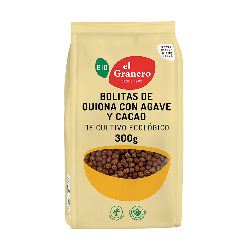 Bolitas de quinoa con agave y cacao El Granero Integral 300g. en Biosano