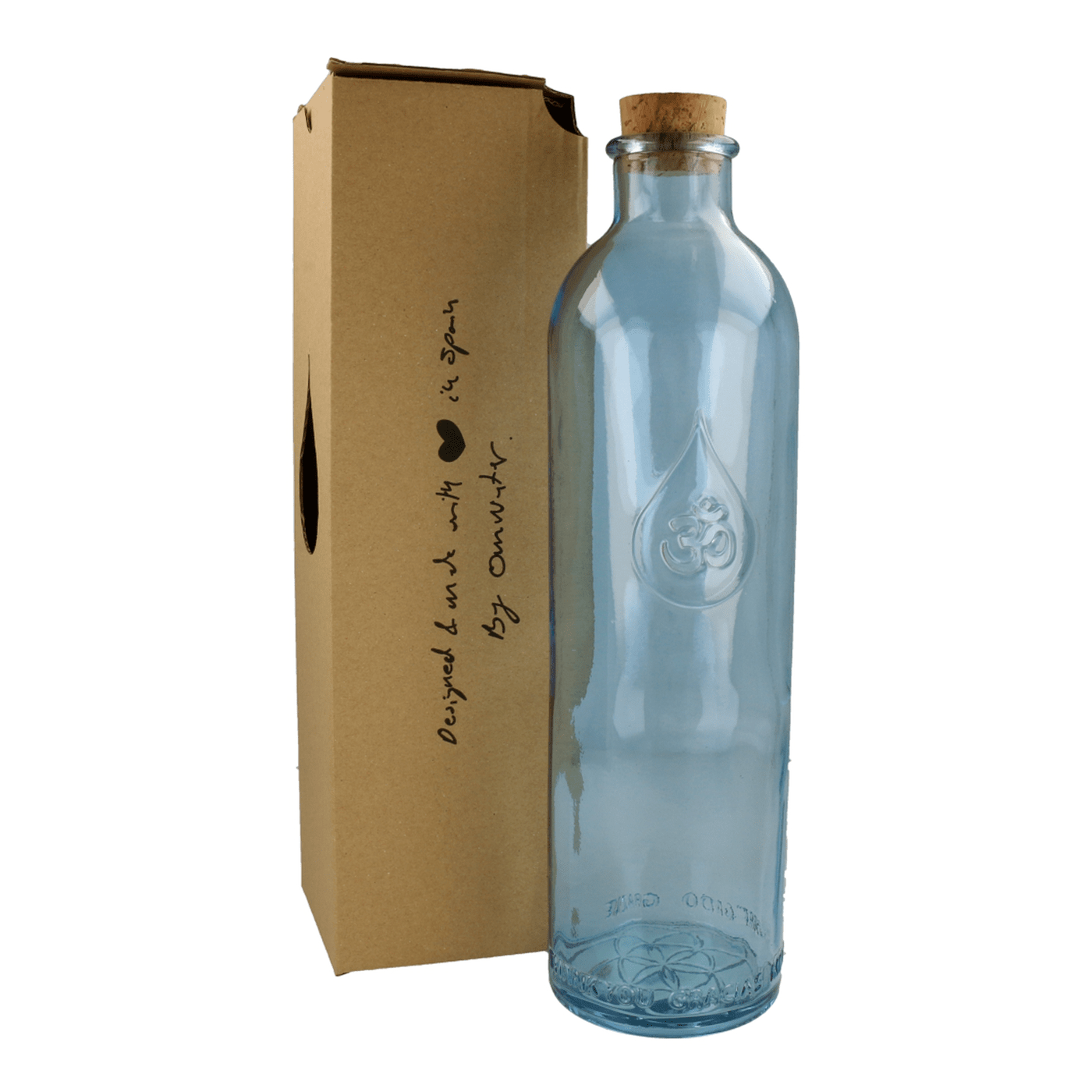 Botella de vidrio reciclado Om Water Gratitude 1,2L con tapón hermético -  Herbolarios Dimam Online