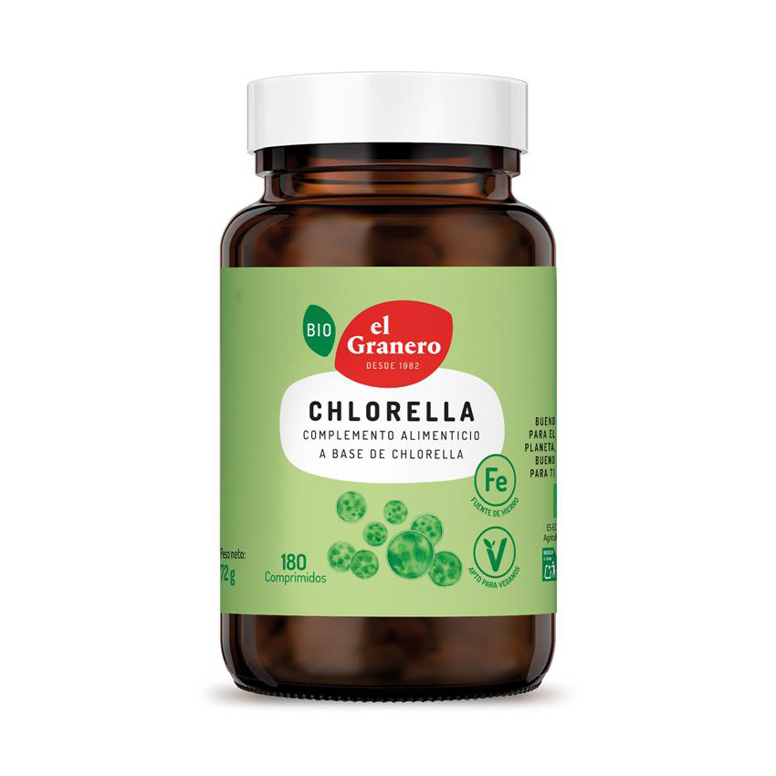 Chlorella ecológica El Granero 180 comprimidos 400mg.