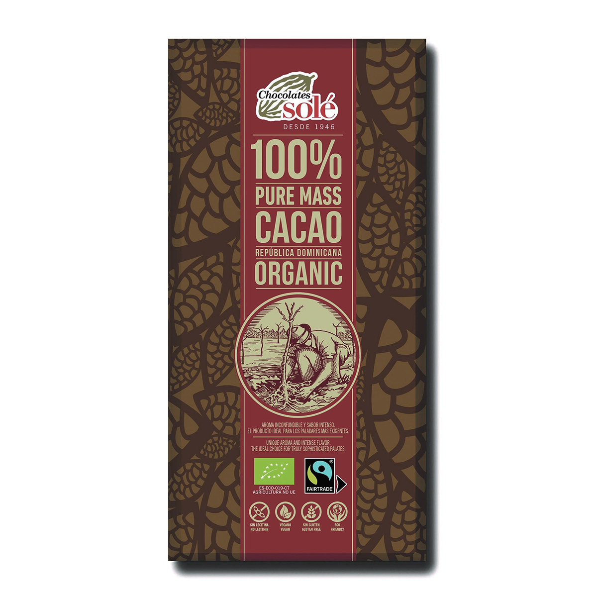 Cacao puro 100% Chocolates Solé 100g.