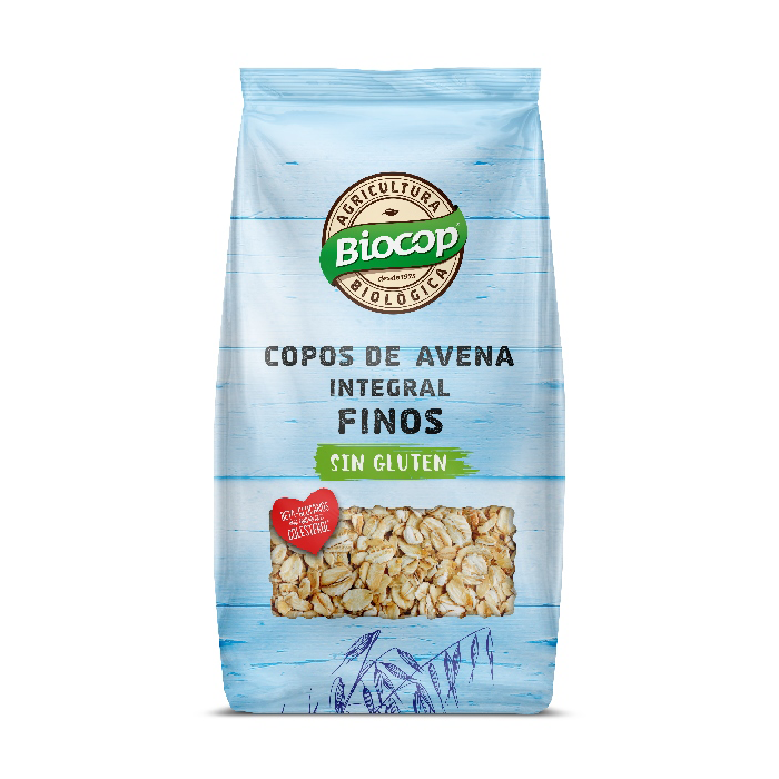 Copos de avena finos sin gluten Biocop 500g. en Biosano