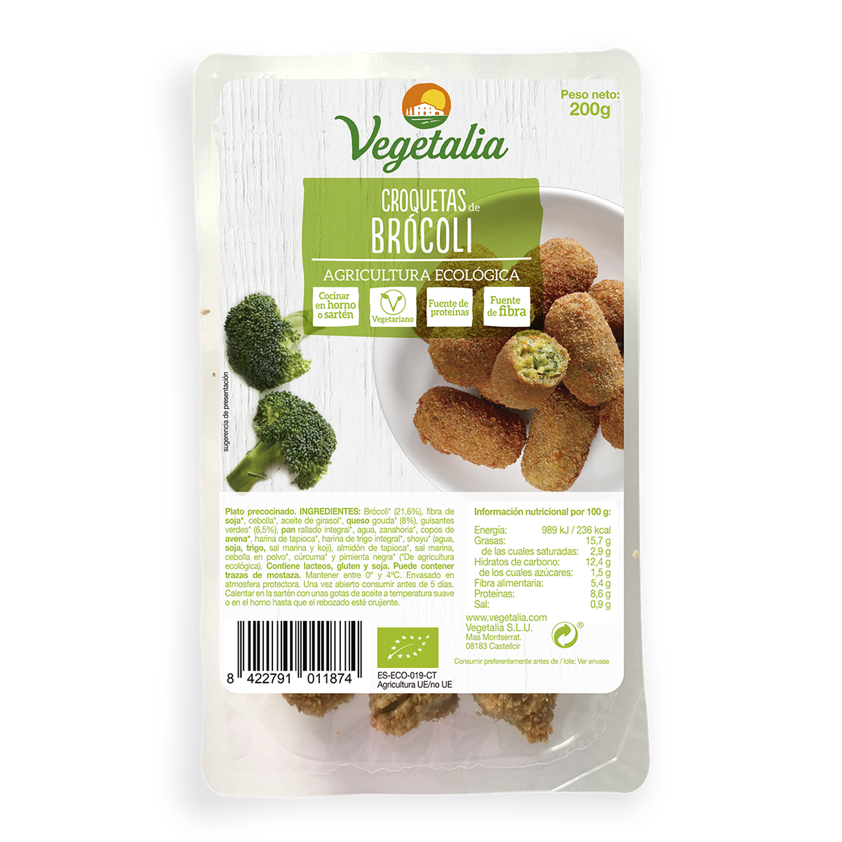 Vegetalia Croquetas de Brócoli ecológicas y vegetarianas