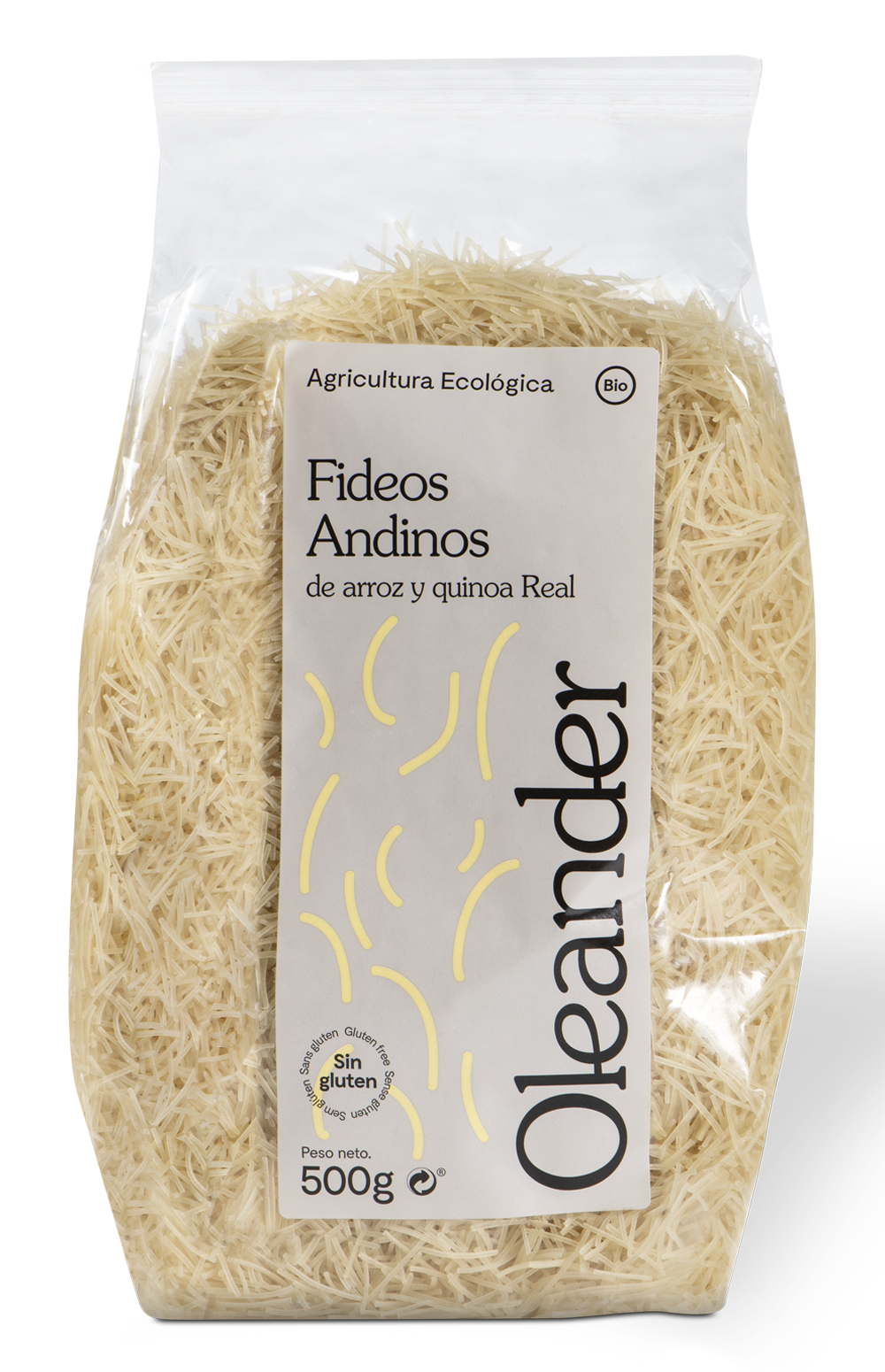 Fideos andinos sin gluten Oleander 500g..