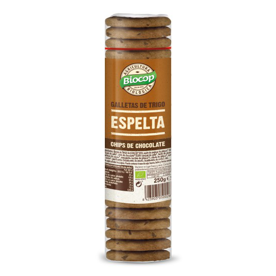 Galletas de espelta con chips de chocolate Biocop 250g.