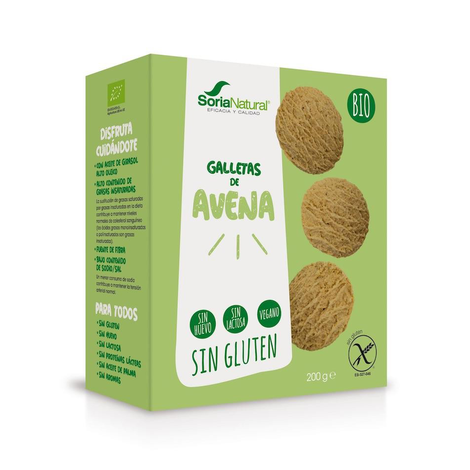 Galletas de avena ecológicas sin gluten Soria Natural