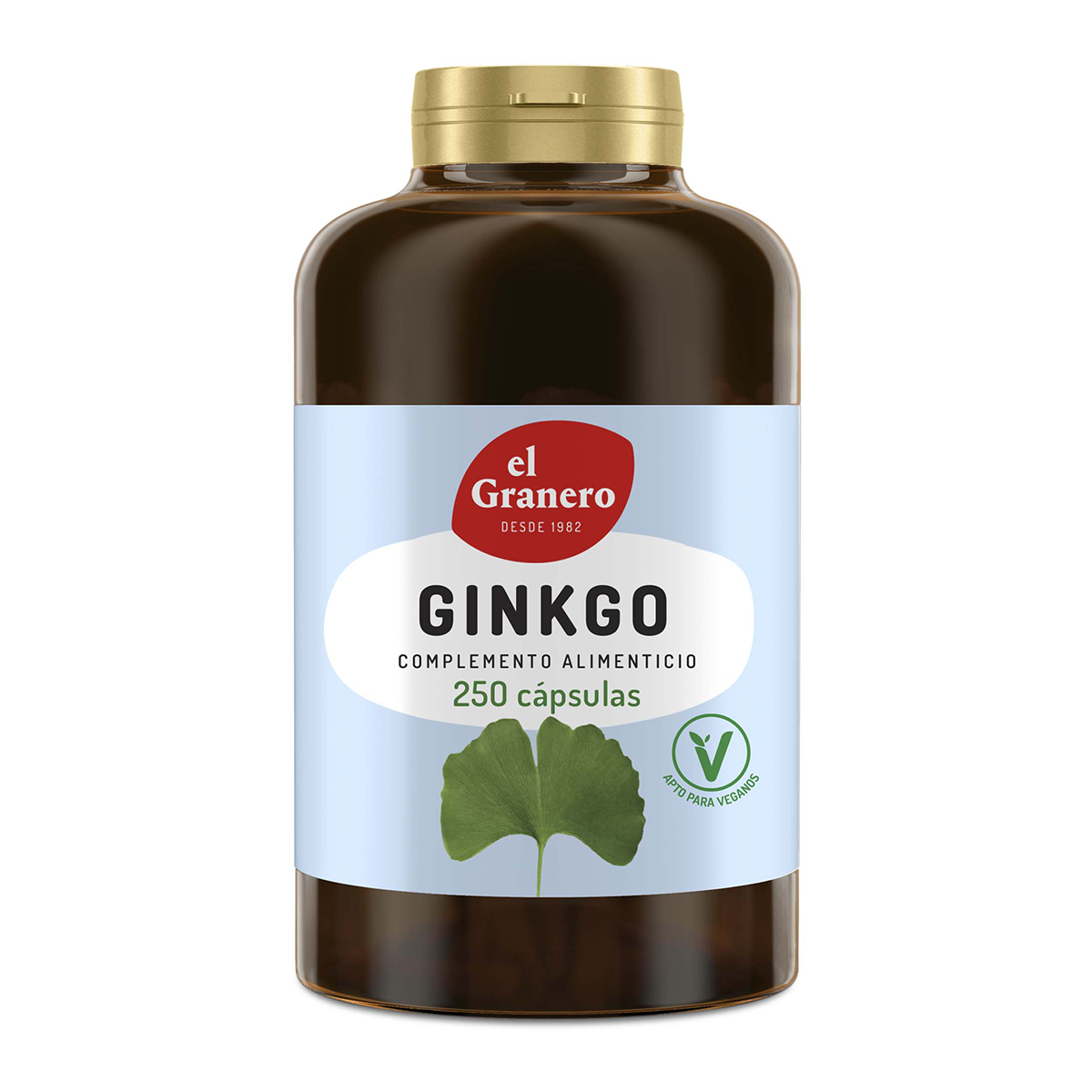 Ginkgo biloba El Granero Integral 250 cápsulas 510mg.