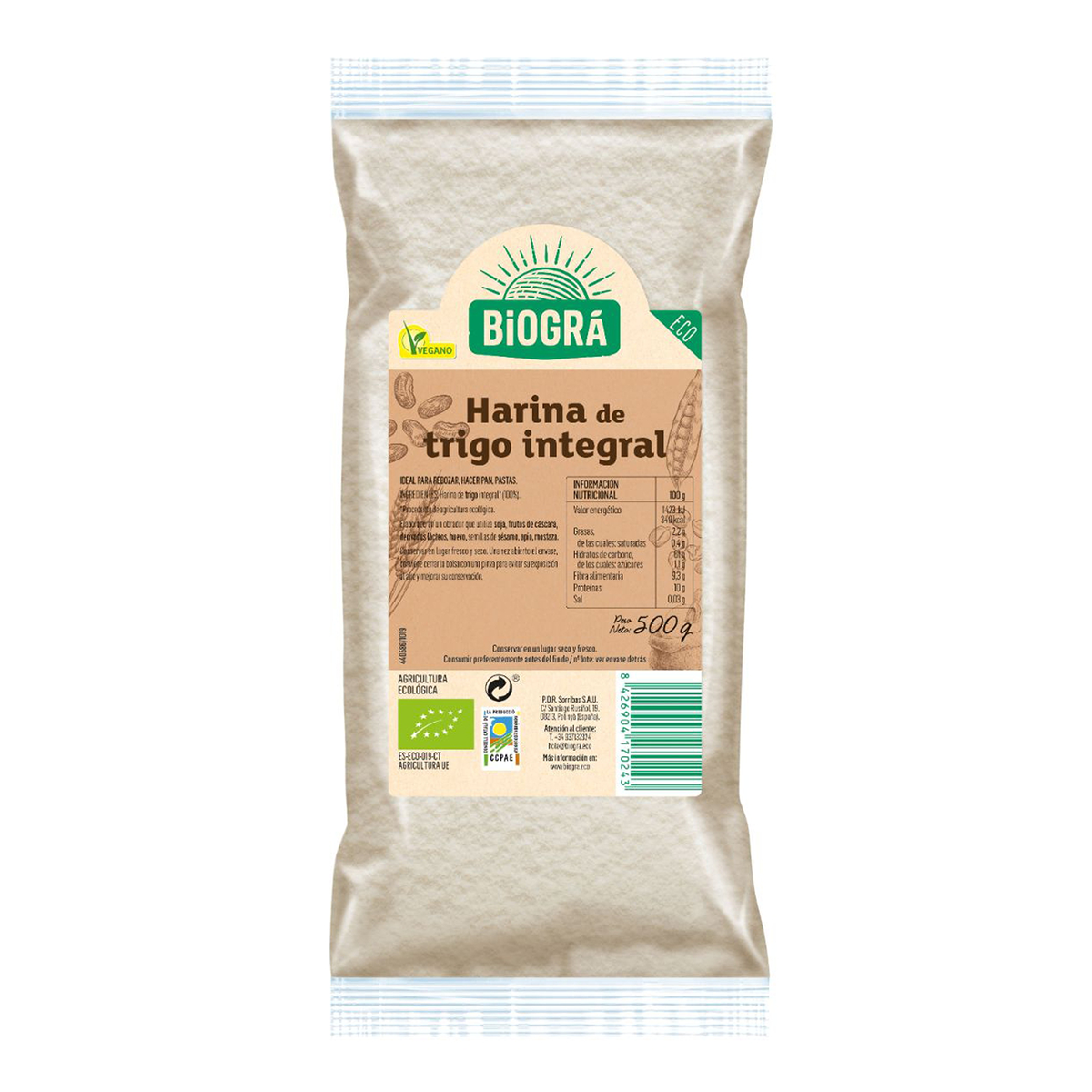 Harina de trigo integral ecológico Biográ 500g. 