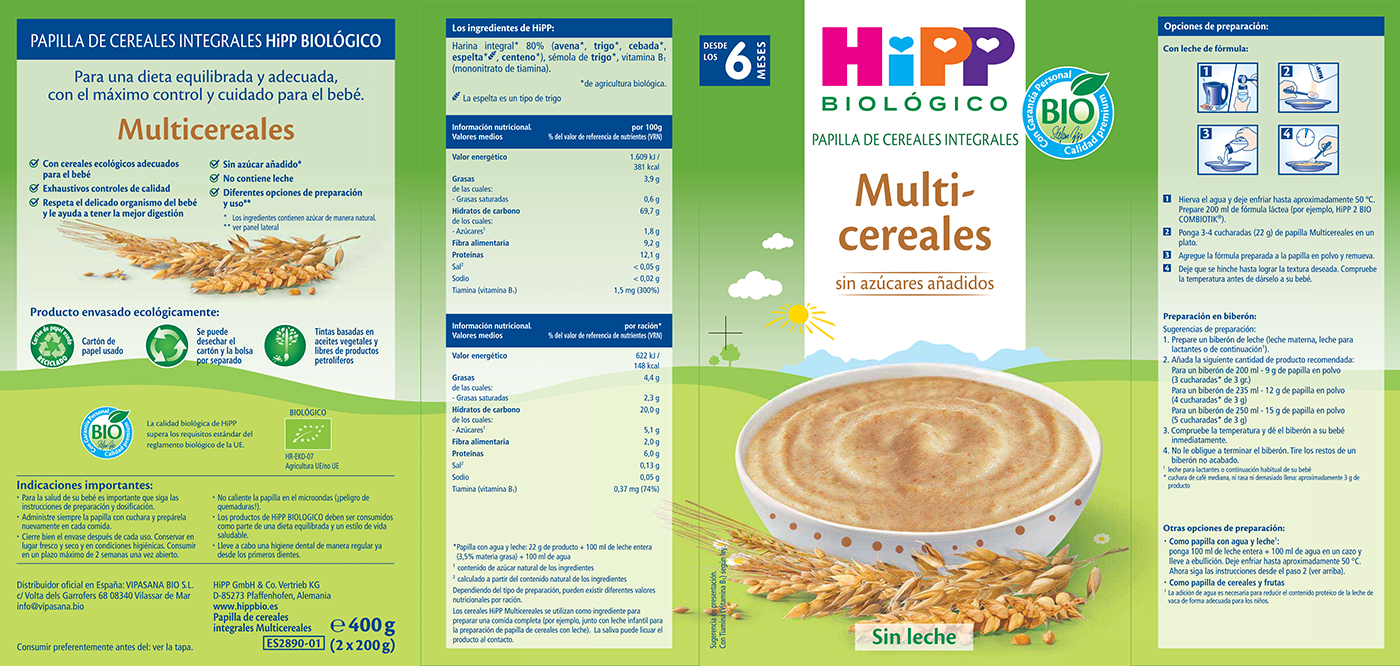 Hipp Papilla Multicereales ecológicos 400 gramos - Ítem1