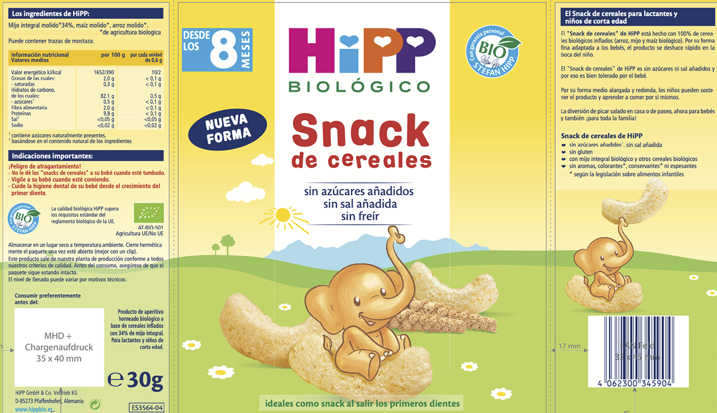 Snack de Cereales Biológicos Hipp bolsa 30 gramos - Ítem1