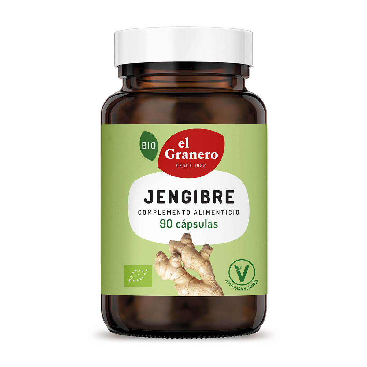 Jengibre bio 90 cápsulas El Granero Integral 500mg.