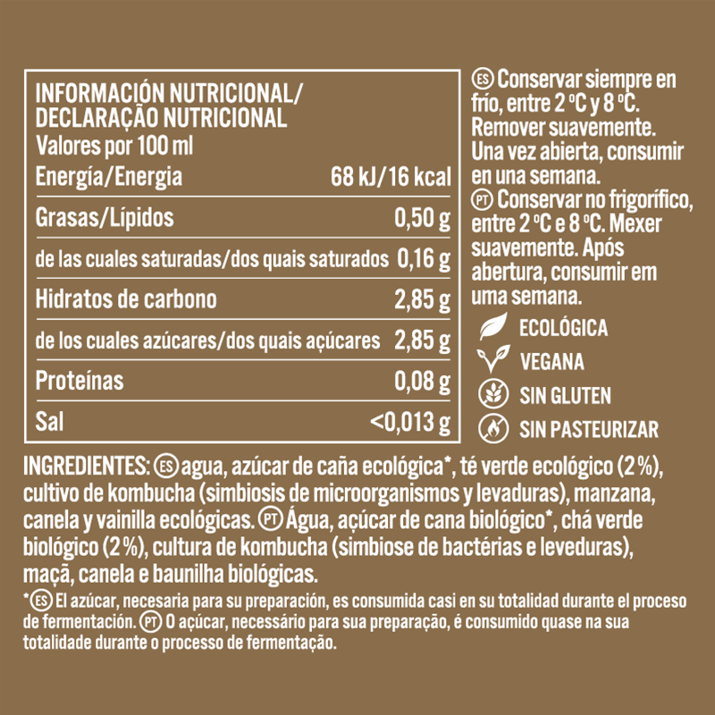 Kombucha de manzana ecológica Komvida 250ml. - Ítem4