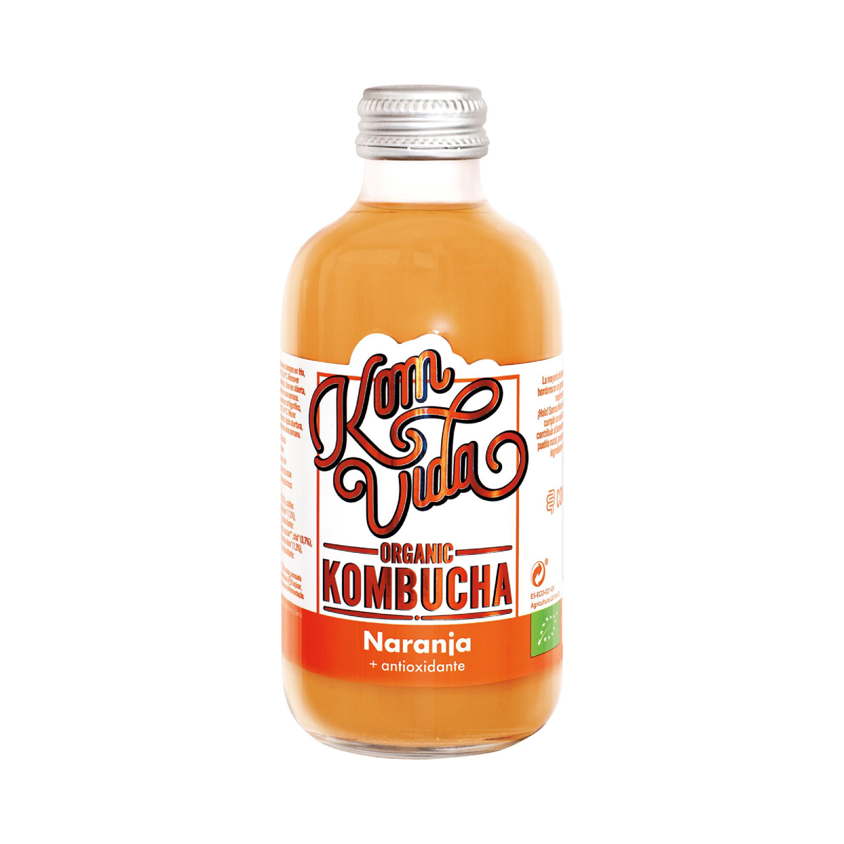 Kombucha ecológica de Naranja Bio Komvida 250ml.