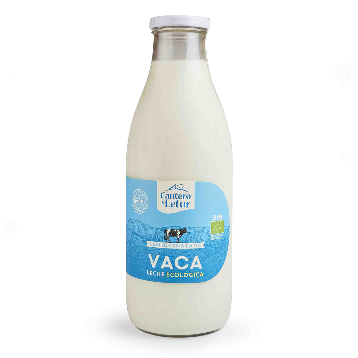 Leche vaca pasteurizada semidesnatada El Cantero de Letur 1l.