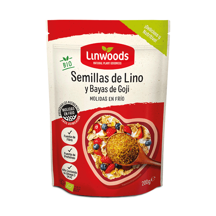 Semillas de lino y bayas de goji molido bio 200g.