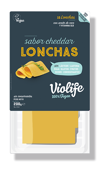 Lonchas veganas sabor cheddar Violife 200g.