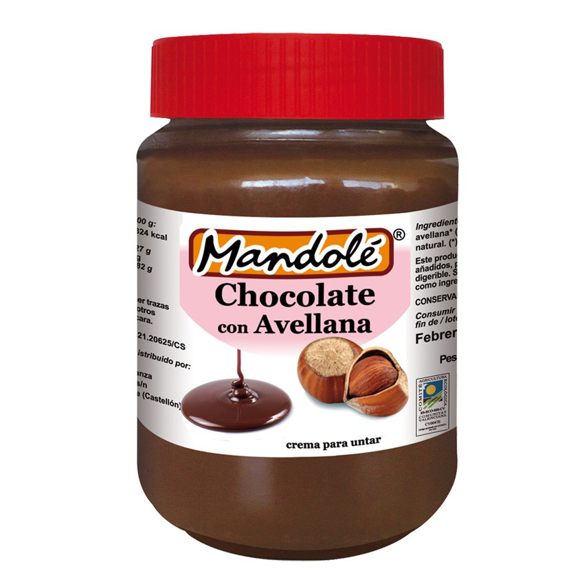 Crema de chocolate y avellana Mandolé 375g.