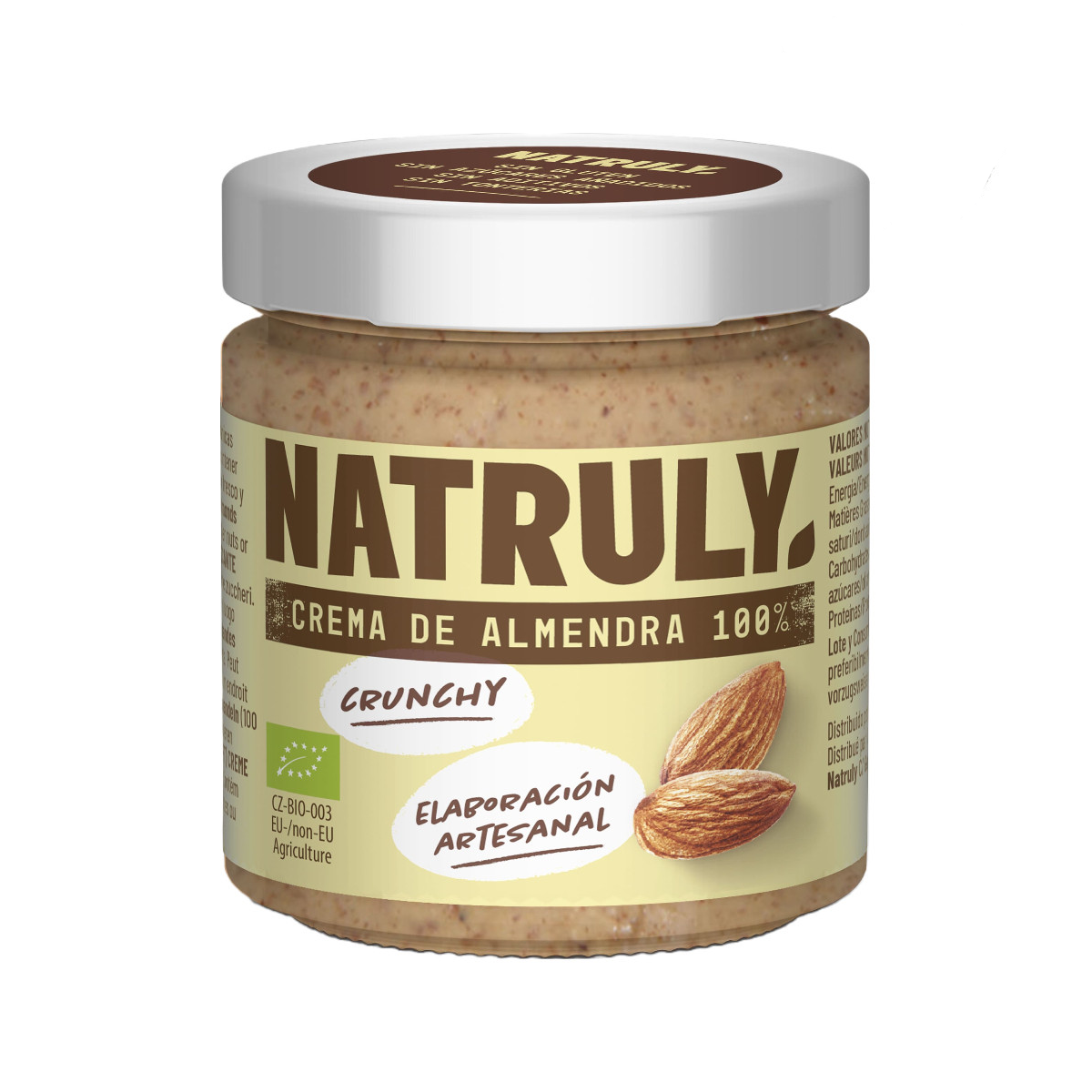 Crema de almendras crujiente orgánica Natruly