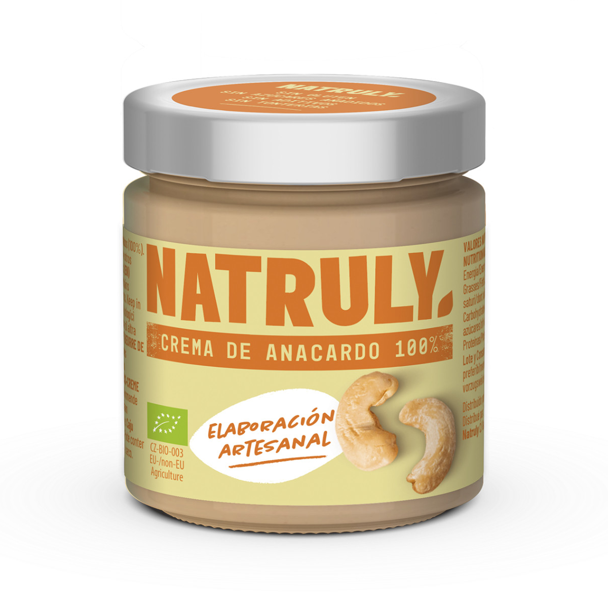 Natruly Crema de anacardos orgánica sin gluten