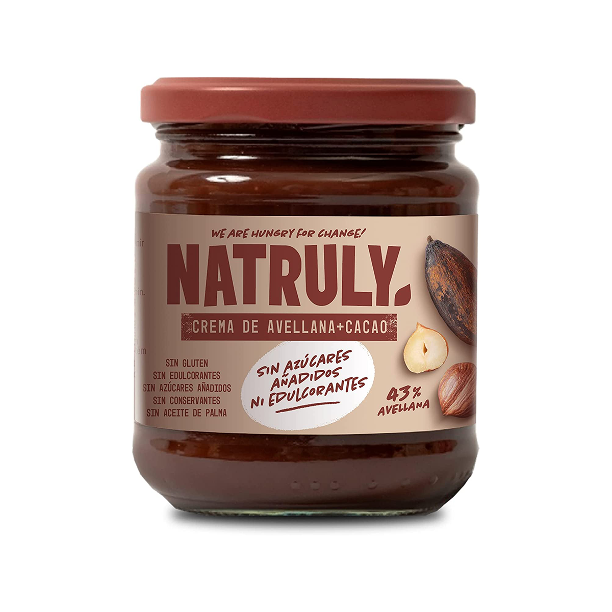 Crema de avellanas y cacao sin gluten Natruly 285g. en Biosano