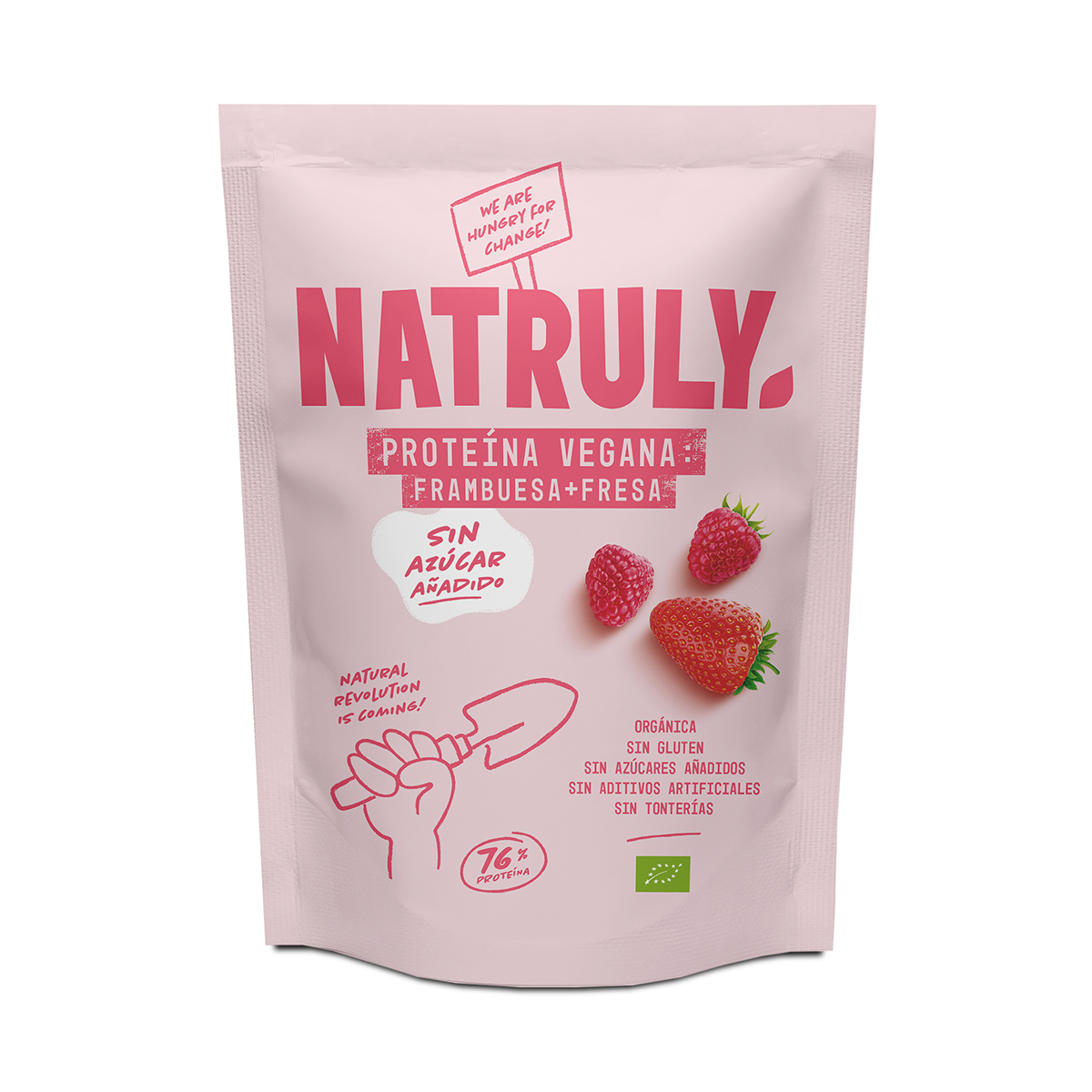 Natruly Proteína vegana sin gluten Fresa y Frambuesa