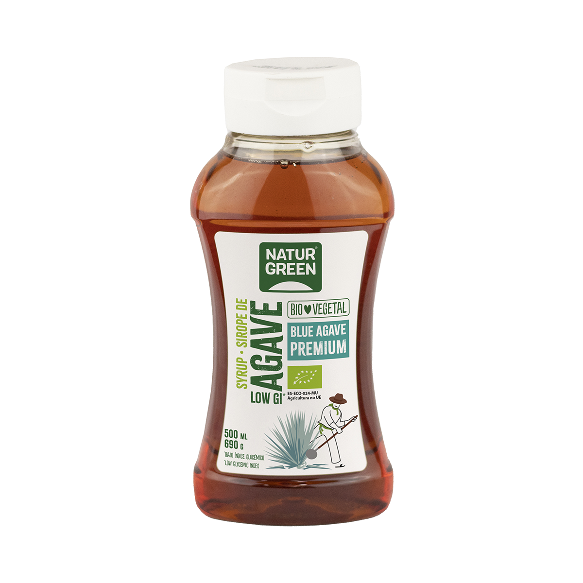 Sirope de agave bio Naturgreen 500ml.