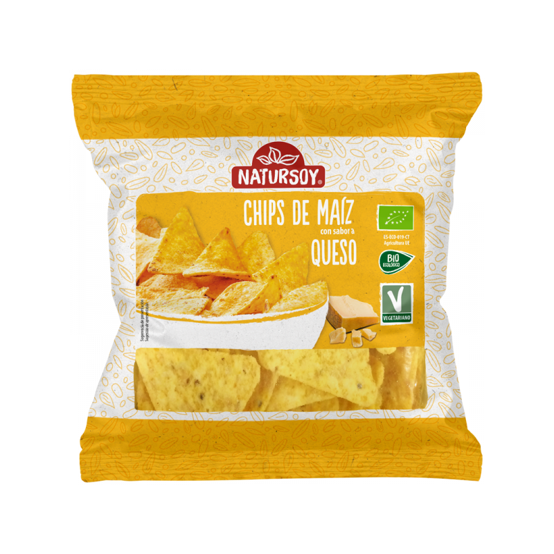 Chips de maíz con queso Natursoy 75g.