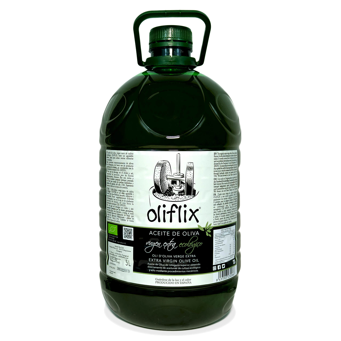 Aceite Oliva Virgen Extra 5L Ecológico