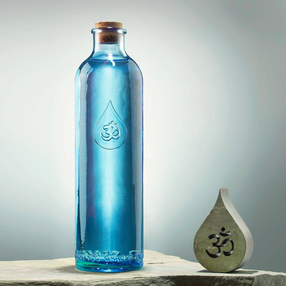 Agua de Mar en botella de cristal azul COBALTO - Eco·Reciclat