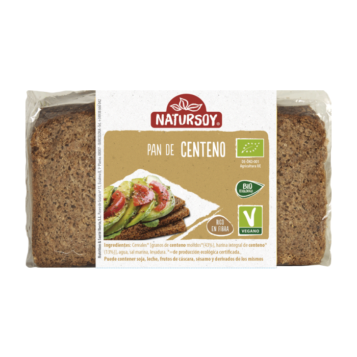 Pan de centeno ecológico Natursoy 500 gramos