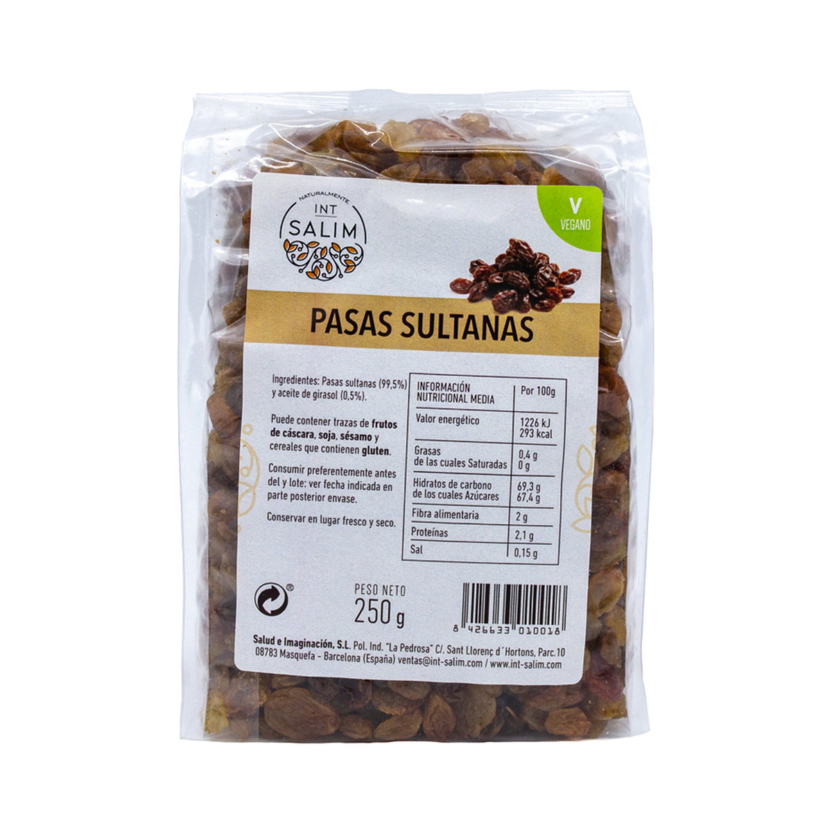 Pasas sultanas Int Salim 250g.