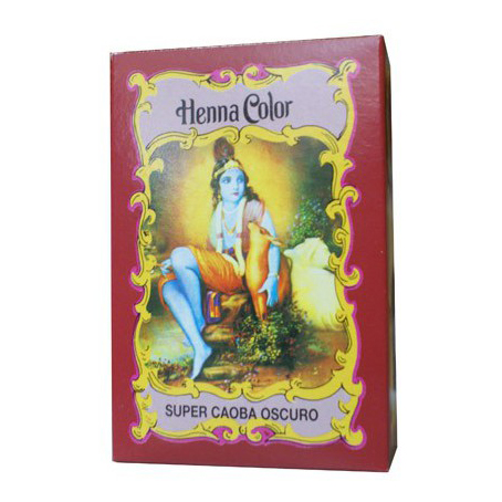 Tinte henna polvo super caoba oscuro Radhe Shyam 100g.