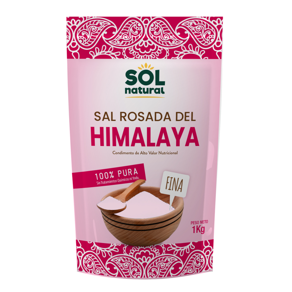 Sal rosada del Himalaya fina Sol Natural 1 kilo