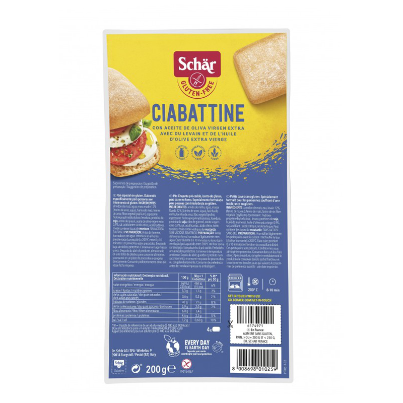 Schar Ciabattine Pan Chapata sin gluten