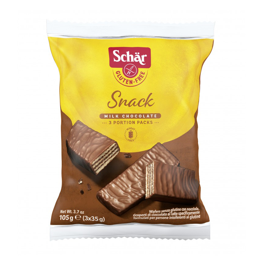 Snacks barquillos de chocolate con avellanas Schar 