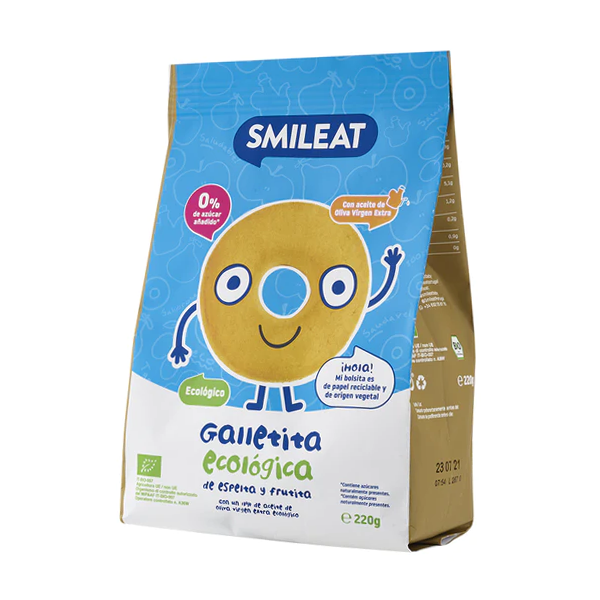 Galletas de espelta y manzana Smileat 220g. en Biosano