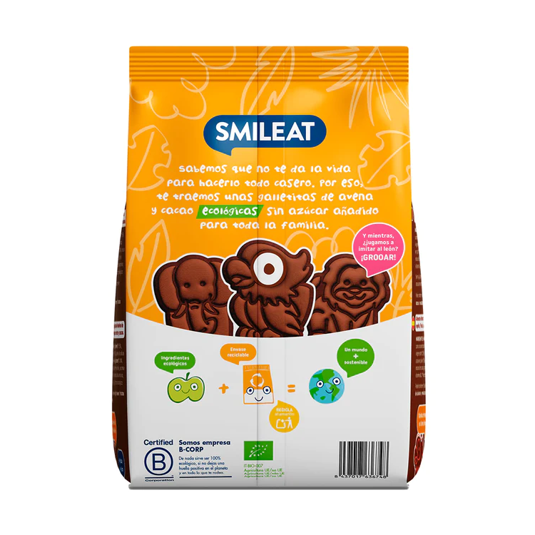 Smileat | Galletas Ecológicas de Espelta y Fruta | Para Bebés desde 6 Meses  | Horneadas con Ingredientes Naturales | Alternativa para un Snack de