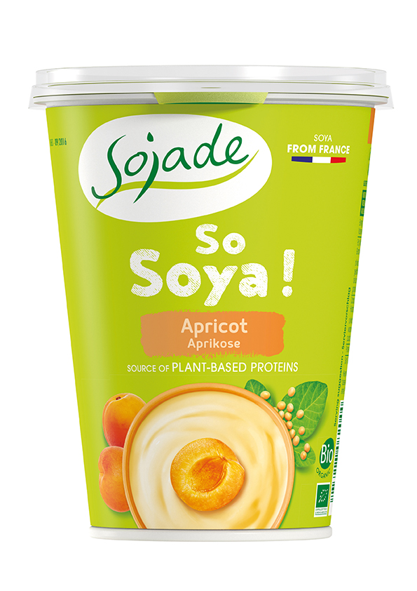 Yogur soja albaricoque Sojade 400g.
