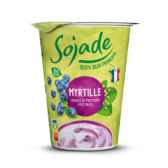 Yogur soja con arándanos Sojade 400g.