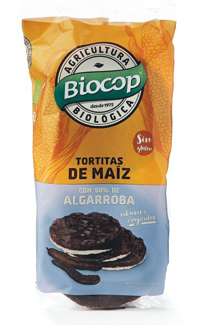 Tortitas de maíz y algarroba Biocop 100g.