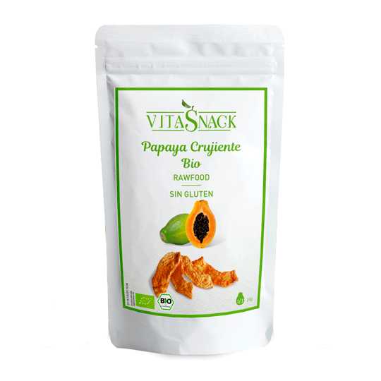 Papaya ecológica crujiente Vitasnack 20 gramos