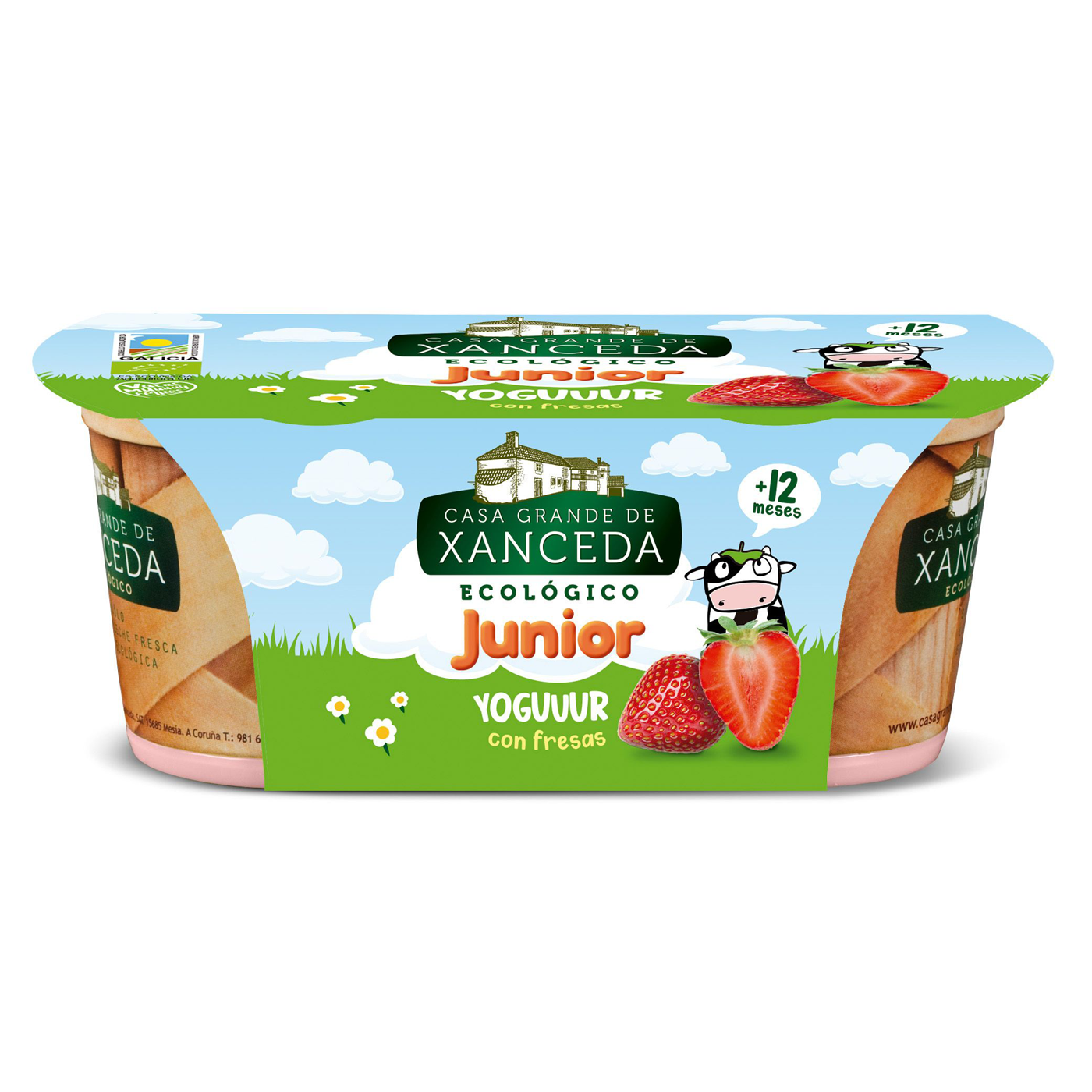 Yogur fresas junior 2x125g.