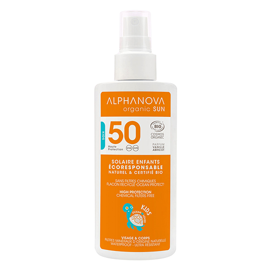 Crema solar ecológica en spray para niños Alphanova