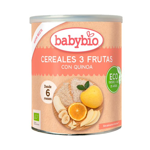Babybio Papilla Cereales 3 frutas con quinoa